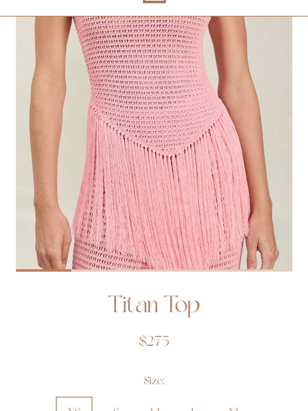 DEVON WINDSOR. Crochet Fringe Tank Top in Pink
